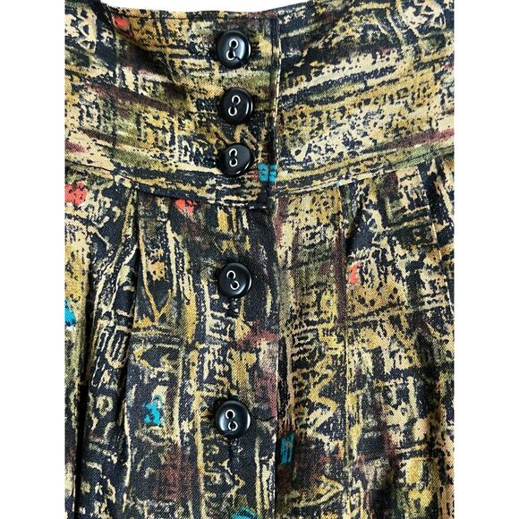 Herve Leger Vintage Womens skirt 9 / 10 Button Front Abstract Designer Art Retro - Picture 2 of 8